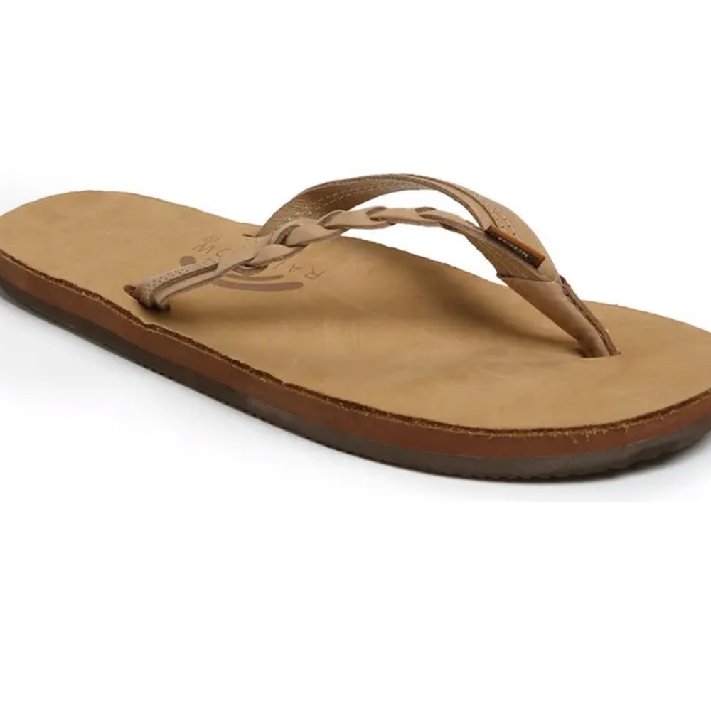 NWT Rainbow “flirty” braided flip flops